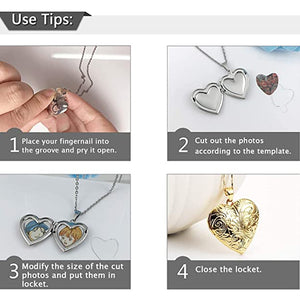 Real Gold Plated Heart Photo Memory Locket Pendant Necklace With Chain Valentine Gift For Women And Girls