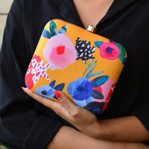 Lime Light Floral Printed Clutch