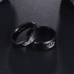 Unisex Essence Stainless Steel and Black Ring For Gift Your Men And Your Girl