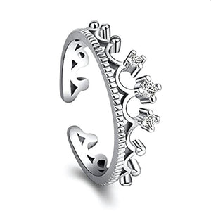 Women's and Girls' Gray Plated Crown Offer Ring