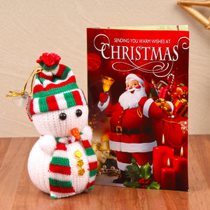 MEN WITH CHRISTMAS GREETING CARD