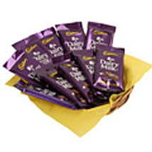 10 Dairy Milk Chocolates 12gms each with basket n gift wraping