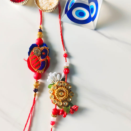 Lovely Lumbar Rakhi Set
