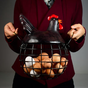 Rooster Basket - Dark Brown