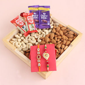 Kundan Rakhi Delicious Hamper