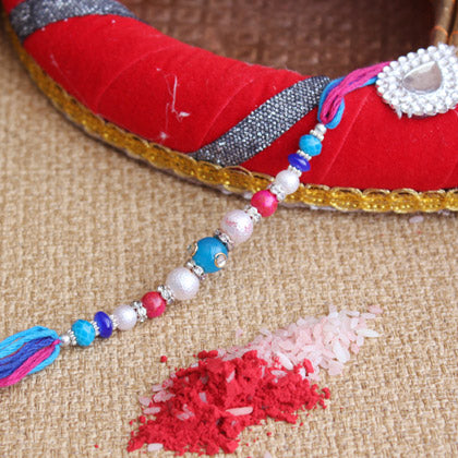 Sparkling Beaded Pearl Rakhi