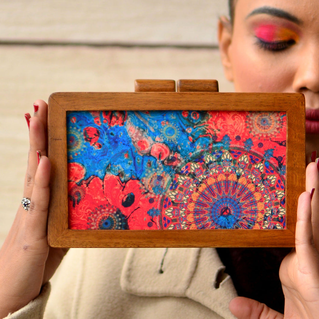 Creative Floral Forest Wood Clutches