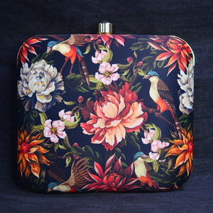 Park Green Floral Printed Clutch