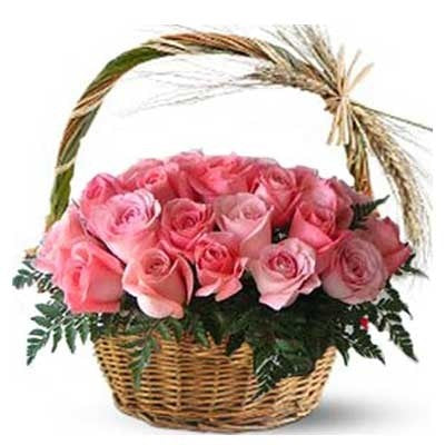 30 Pink Roses Arrangement - Send Flowers Online