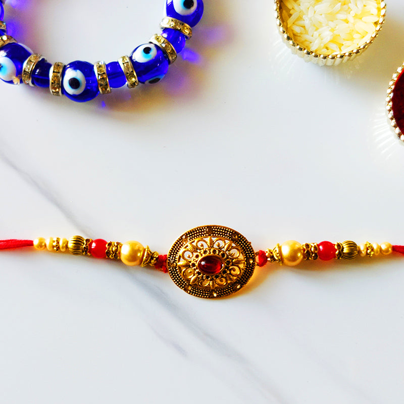 Red Stone Pearl Rakhi
