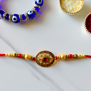 Red Stone Pearl Rakhi