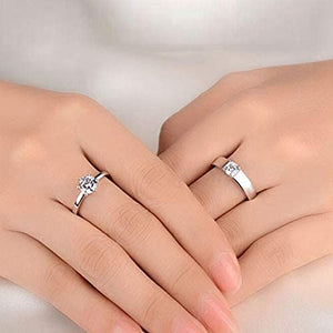 Matching Malleable Promise Couple Ring Set - 2 Pieces for Valentine's Day Anniversary Engagement