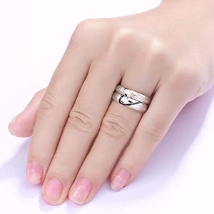 Gray Stainless Steel Real Love Couple Rings for Men and Women