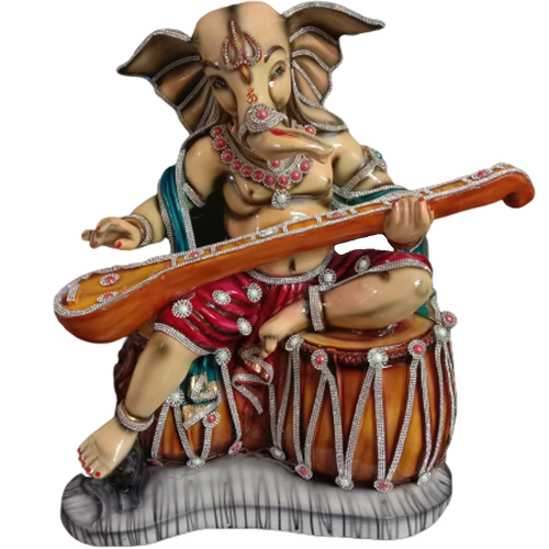 Adorable GANESHA IDOL PLAYING Sitar Musical Instrument for HOME DECOR