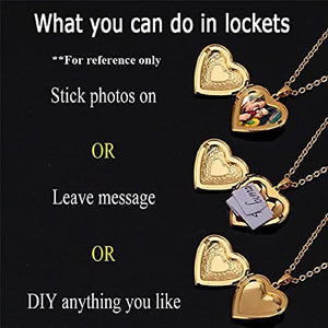 Valentine Gift For Women And Girls Real Gold Plated Heart Photo Memory Locket Pendant Necklace With Chain