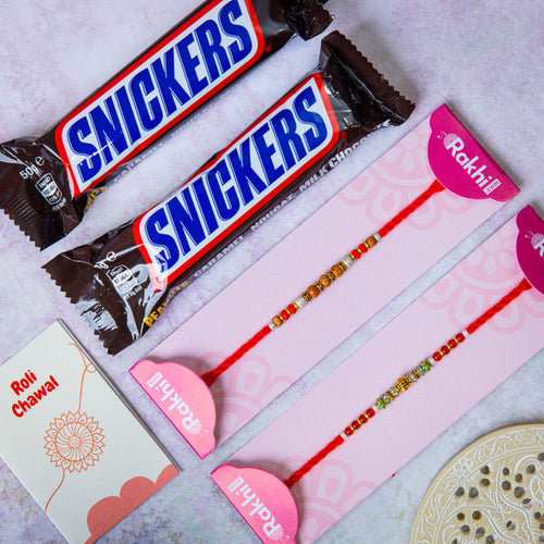 Two Sober Rakhi With Nutty Chocolates - For Australia