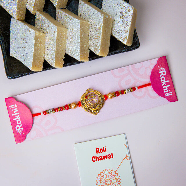 Ik Onkar Rakhi With Kaju Katli Sweet - For Australia