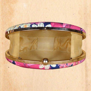 Pink & White Floral Printed Clutch