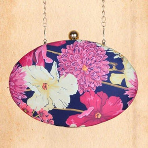 Pink & White Floral Printed Clutch