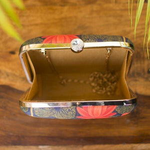 Lotus Floral Printed Clutch