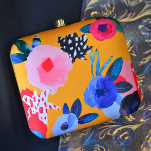 Lime Light Floral Printed Clutch
