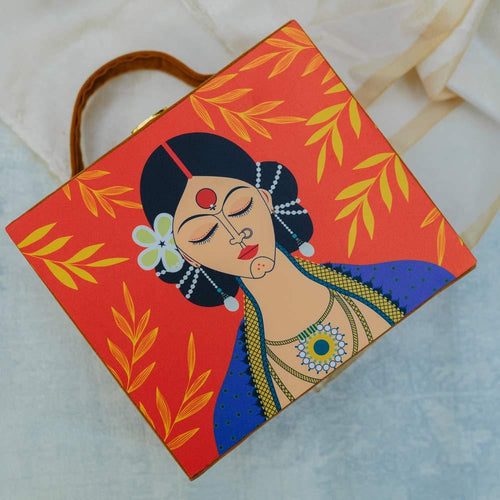 Madhubani Women Printed Vanity Style Clutch