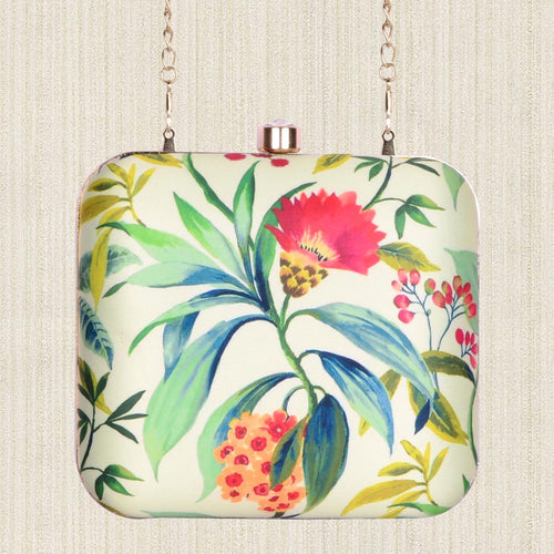 Vibrant Floral Printed Clutch