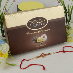 Aum Rakhi with 12PCs Ferrero Rocher - For UK