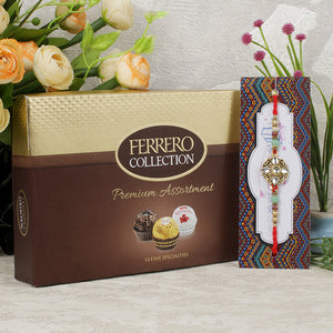 Royal Rakhi with Ferrero Rocher 12 Pcs - For UK