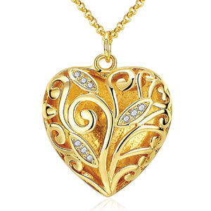 Charismatic gold-plated, crystal-studded love heart pendant for girls and women