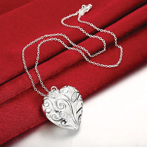 Charismatic silver-plated, crystal-studded love heart pendant for girls