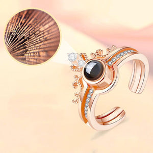 'I Love You' in 100 Languages Projection Necklace & Ring Set