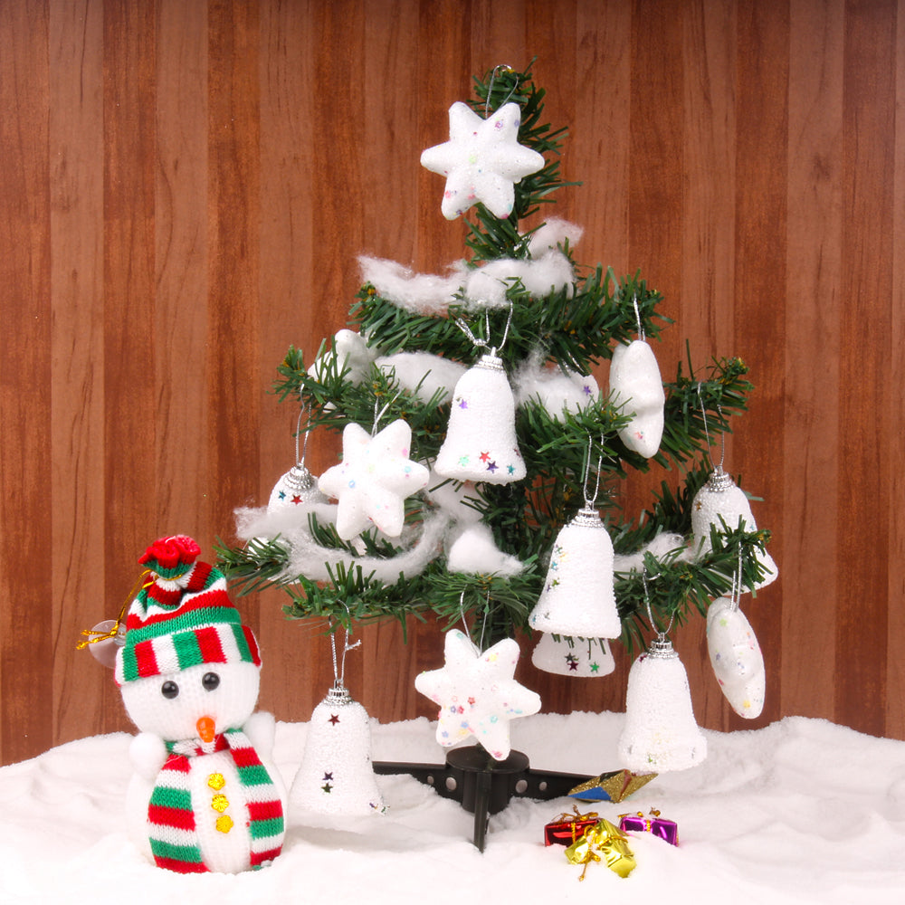 SNOWY CHRISTMAS TREE WITH SNOWMAN