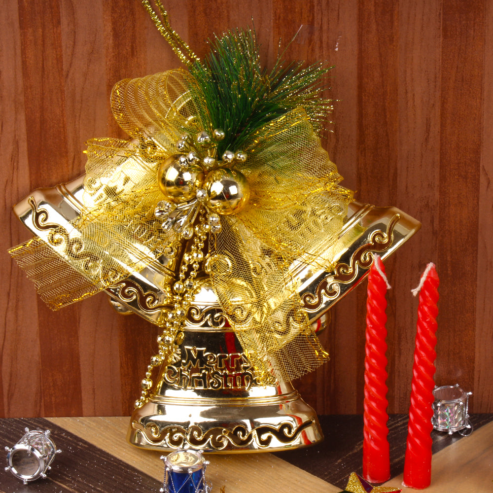PILLAR CANDLES WITH CHRISTMAS BELLS