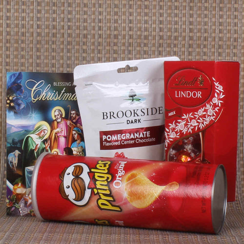 CHRISTMAS EXCLUSIVE PRINGLES AND LINDT LINDOR WITH BROOKSIDE CHOCOLATE