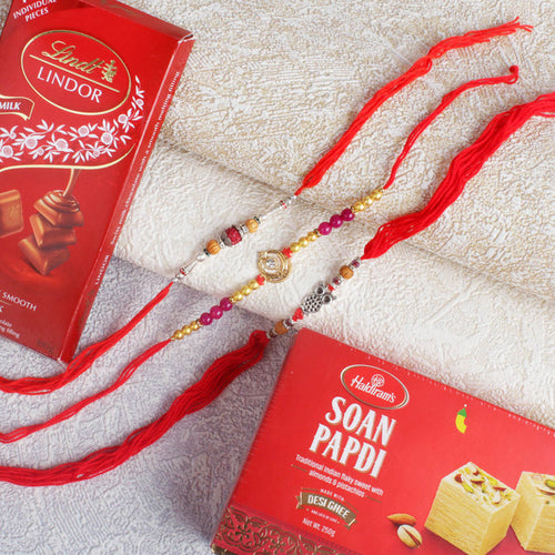 Three Set of Rakhis with Sweet & Chocolate - For Canada