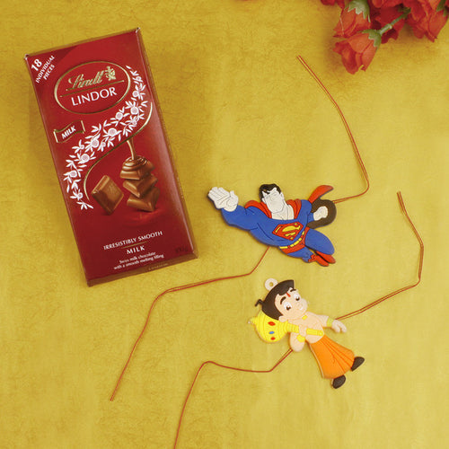 Two Kids Rakhi With Chocolate Bar - For Canada