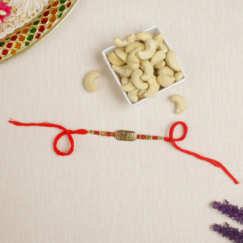 My Brother Metalic Rakhi with Cashew- For Canada