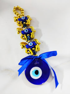 Golden Horse and Blue Evil Eye Hanging