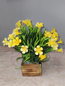 Artificial Yellow Flowers Pot
