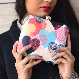 Radiant Hearts Printed Clutch