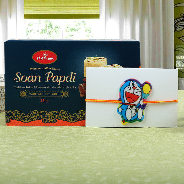 Kid's Rakhi Doremon with Sweet - For UK