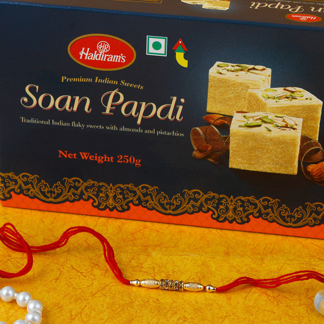 Traditional Soan Papdi Sweet Rakhi Hamper - For UK