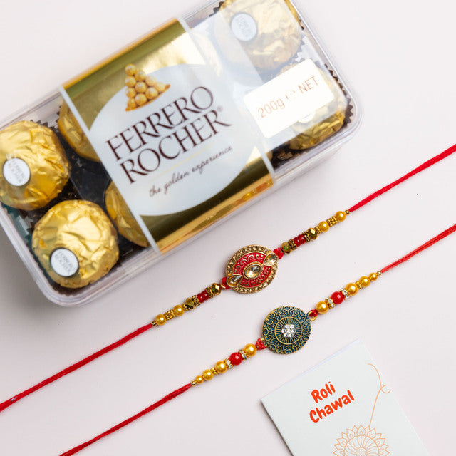 Royal Rakhis With Chocolates - For New Zealand