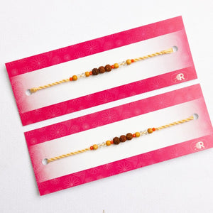 Two Rudraksh Rakhi With Dodha Burfee - For New Zealand