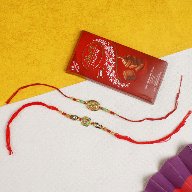 Mouth-Watering Lindt Rakhi Set Chocolate Hamper- For USA