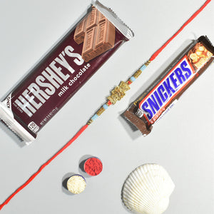 Exquisite Designer Rakhi with Chocolates- For USA