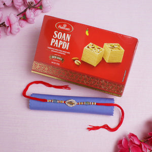 Veera Diamond Rakhi with Sweet - For USA