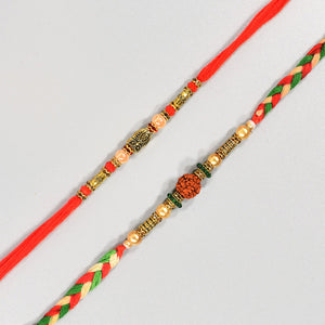 Rudraksha Rakhi Set with Chocolate Bar - For USA
