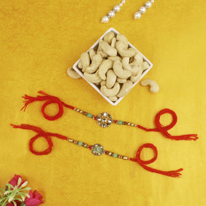 Premium Diamond Rakhi Set With Dry Fruit - For USA